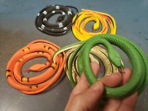 SCARY Plastic Rubber Snake Toy Scare Birds Mice Repeller Realistic Fake SET OF 3