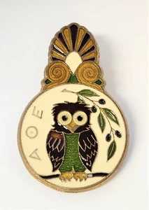 AOE Owl Of Athena Parthenon Colorful Clip Alpha Theta Epsilon Knowledge Wisdom - Picture 1 of 8