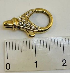 Haken Verschluss Gold mit Brillanten für Kette/Armband - Picture 1 of 3