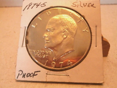1974-S Eisenhower Silver Dollar Proof Rare Silver Mint Almost Highest Quality - Image 1 of 2