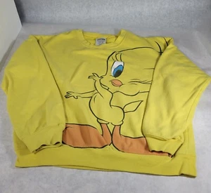 Vintage Womens Looney Tunes Tweety Bird Yellow Sweatshirt Size L 11/13 - Picture 1 of 6