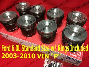 Juego de pistones estándar diésel Ford 6.0 6.0L 2003-2010 con anillos MAHLE Clevite recubierto - Imagen 1 de 7