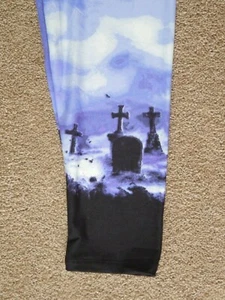 LuLaRoe OS Leggings ~ Purple Tie Dye DIPPED Grave Yard Witch Halloween Rare - Picture 1 of 2
