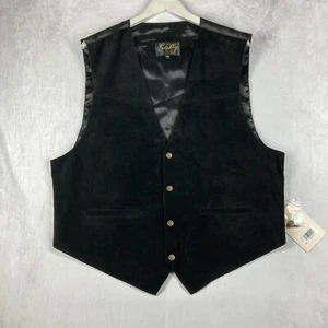 Scully Suede Vest XXL Black Leather Snap Button Mens 2X Western - Picture 1 of 10