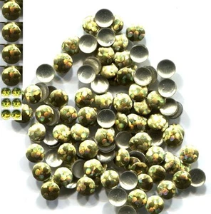 HOLOGRAM Round Nailheads SUN GOLD 5mm Hotfix 1 gross - Picture 1 of 1