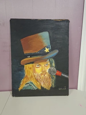 Gatewood Vintage Woodstock Rock N Roll Oil Painting 76 Painting Leon Russell - Image 1 of 4