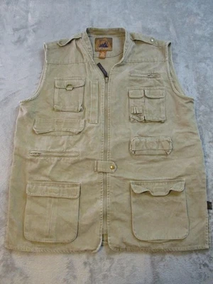 Vintage Colorado Vest Mens XL Khaki Safari Fishing Hunting Multi Pocket 90s Delt - Image 1 of 4