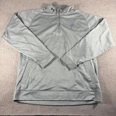 TCU Horned Frogs Sweatshirt Mens Large Gray NCAA Football Quarter Zip Pullover - Image 1 of 4