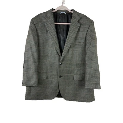 SADDLEBRED mens size 46 lambswool brown houndstooth elbow patch blazer - Image 1 of 4