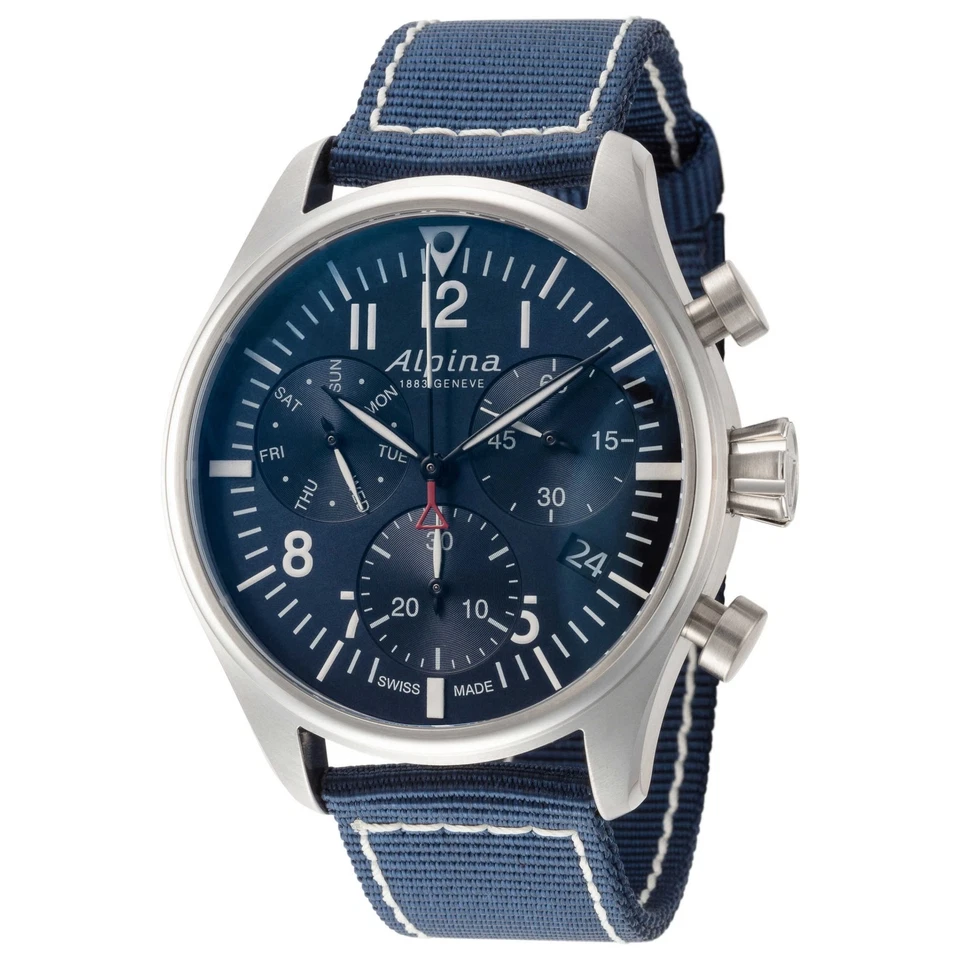 Alpina Startimer Pilot Navy Blue Sunray Men's Watch - AL371NN4S6
