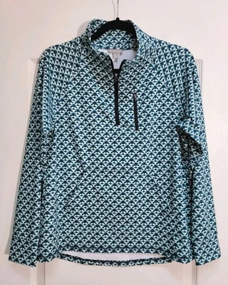 T By Talbots Pullover Top Women's Medium Petite Out & About Half Zip Long Sleeve - Image 1 of 4