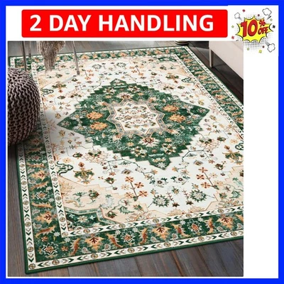 Небольшие ковры винтажного дизайна для гостиной, 5x8 машинная стирка коллекция с цветочным рисунком... - Изображение 1 из 4