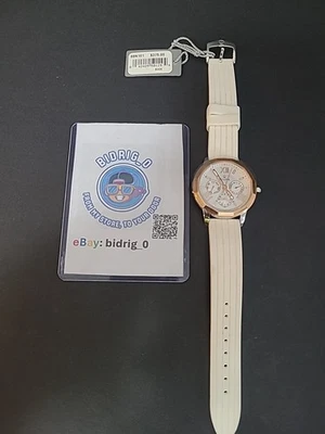 Bulova Marine Star 98N101 Women White Rubber Multifunction Rose Gold Bezel Watch - Image 1 of 4