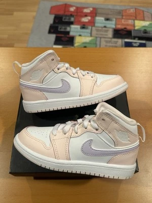 Talla 12C - Nike Air Jordan 1 Mid PS Preescolar Rosa Ártico Lavado Violeta FD8781-601 Foto 1 de 4