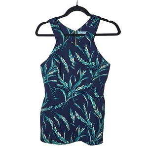 Blusa sin mangas Draper James para mujer azul floral Love Field peplum talla 6 boho - Imagen 1 de 10