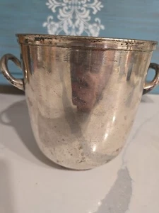 Vintage Leonard EPNS Silver Plate ice bucket shaped bottle holder 5.25 in. tall - Picture 1 of 8