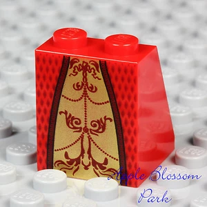 NEW Lego Female RED MINIFIG SKIRT w/Gold Print Girl Queen Princess Dress Bottom - Picture 1 of 3