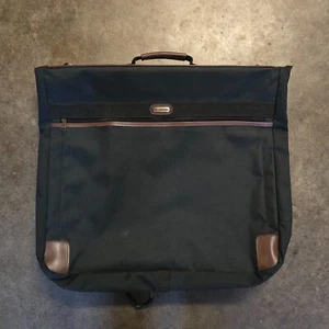 Vintage Samsonite Black Poly Leather Accented Bi-Fold Hanging Garment Travel Bag - Picture 1 of 15