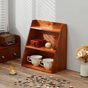 Desktop Display Ladder Shelf Wooden Storage Cabinet Organizer 3 Tier Wooden Unit - Picture 1 of 7