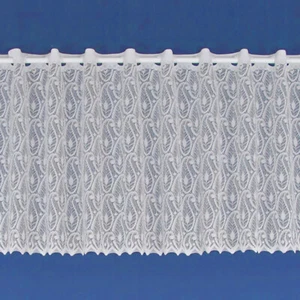 Paisley Contemporary White Cheap Lace Cafe Net Curtain - SOLD BY THE METRE - Picture 1 of 1