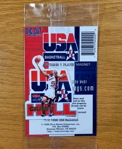 GRANT HILL Dream Team USA Vintage 1996 NBA Basketball Die-Cut Fridge Magnet Cover