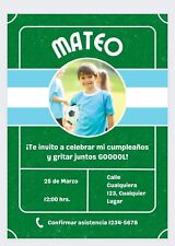 Futbol Soccer ARGENTINA AFA Invitation DIGITAL Personalised Birthday Invite 