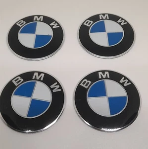 Set 4 coprimozzo Adesivi in Alluminio per auto Bmw 56mm Universale - Imagen 1 de 4