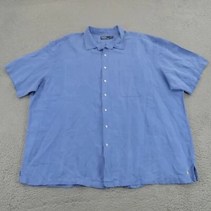 VTG Polo Ralph Lauren Shirt Mens XXXL Silk Linen Loop Camp Collar Yellow Pony - Picture 1 of 11