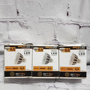 Array Lighting MR16 LED Bi-Pin 6.5 Watt Light Bulb Set Of 3 Dimmable GU 5.3 12V - Picture 1 of 6