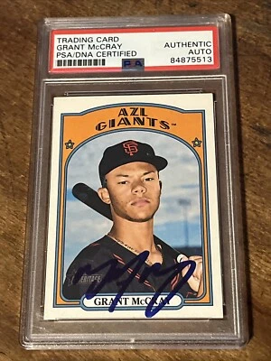 2021 Topps Heritage Minor League GRANT McCRAY Signed IP Autograph Card PSA/DNA - Image 1 of 2