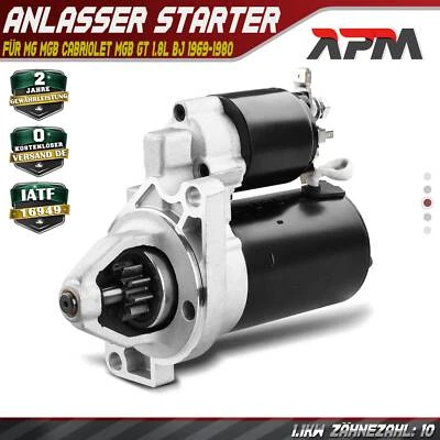 Starter Starter 1.1 KW 12 Tooth For MG MGB Cabriolet MGB GT 1.8L 1969-1980 - Image 1 of 4