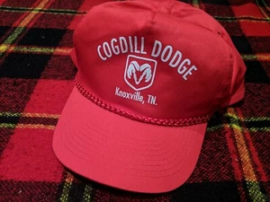 Vintage Dodge Snapback Trucker Hat Cap Red  Cogdill Dodge Knoxville Tennessee - Picture 1 of 5