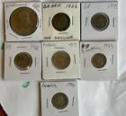 Lot Of 7 Silver World Coins, Australia, Great Britain, Bermuda, Mixed Conditions