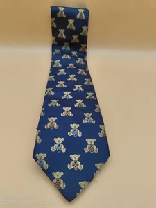 BHS Teddy Bear Tie - Vintage 100% Polyester - Excellent - Picture 1 of 3