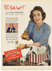 1947 RC Cola Joan Crawford Color Photo Print Ad Royal Crown Cola - Picture 1 of 1