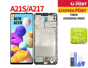 SAMSUNG GALAXY A21s SM-A217F LCD DISPLAY+TOUCH SCREEN DIGITIZER FRAME ORIGINAL - Picture 1 of 1