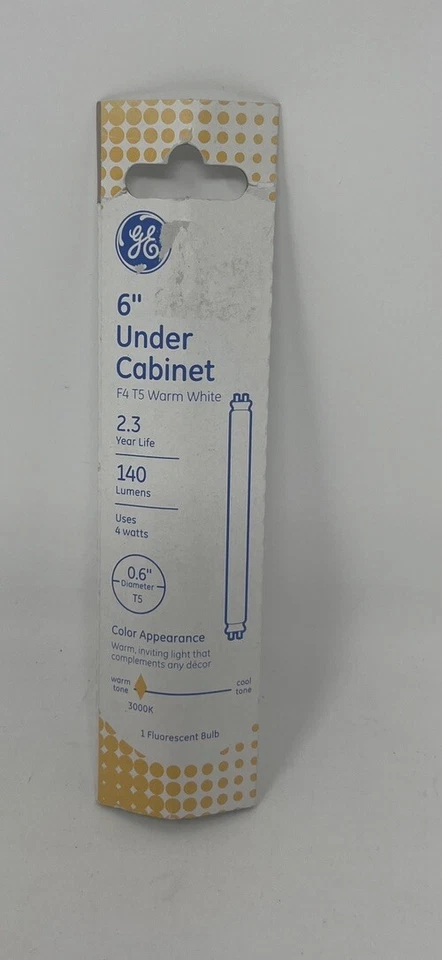 GE F4 T5 Warm White 6" Under Cabinet fluorescent light bulb 4 Watts - Image 1 of 2