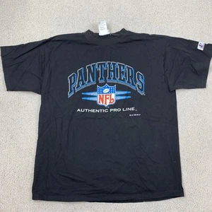 Vintage Panthers NFL Graphic T-Shirt Men's XL Black Authentic Pro Line 90s - Picture 1 of 7