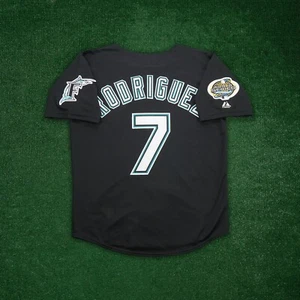 Ivan Rodriguez 2003 Florida Marlins Alternate Black Men's World Series Jersey - Picture 1 of 8