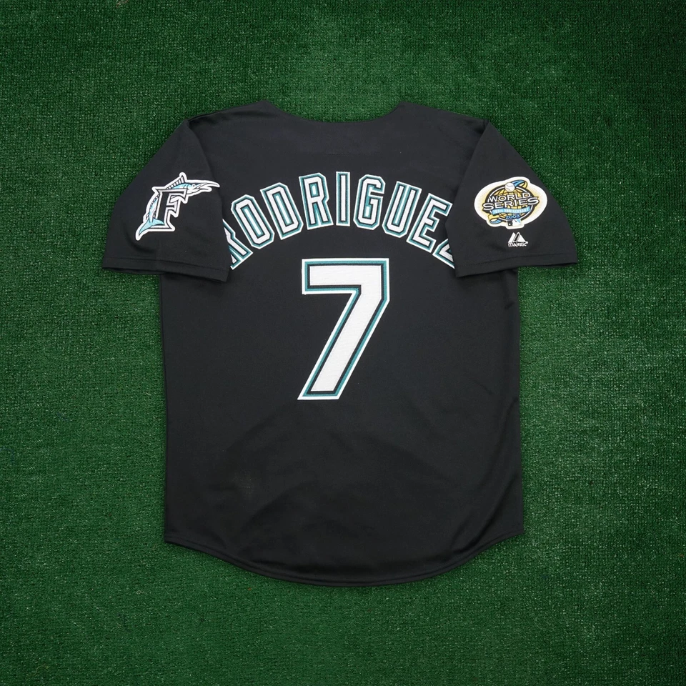 Ivan Rodriguez 2003 Florida Marlins Alternate Black Men's World Series Jersey - Image 1 of 4