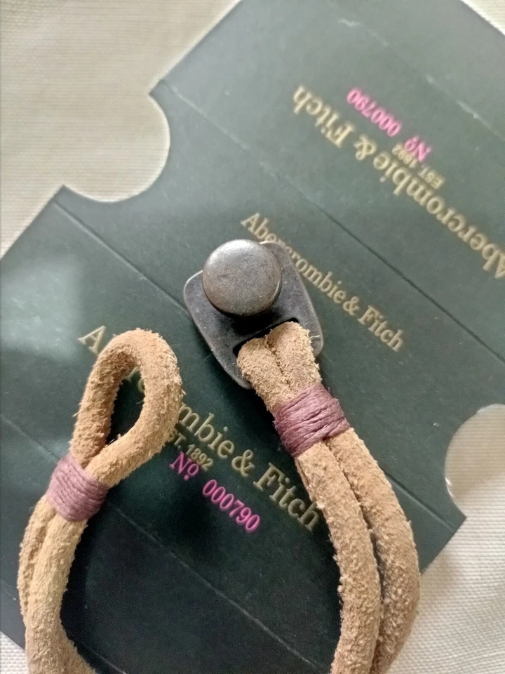 pulsera vintage abercrombie and fitch para hombre - pulsera vintage de cuero natural Foto 1 de 4
