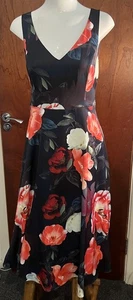 Monsoon Blue Floral Fit & Flare special Occasion Dress - Size 10 - Picture 1 of 9