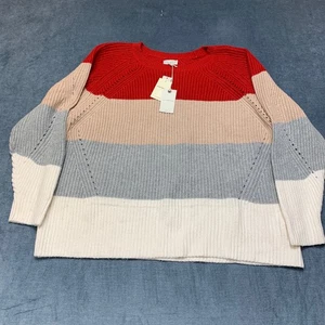 Lucky Brand Pullover Damen 3X Mehrfarbig Block Baumwolle Shaker Stitch Strick Outdoor - Bild 1 von 18