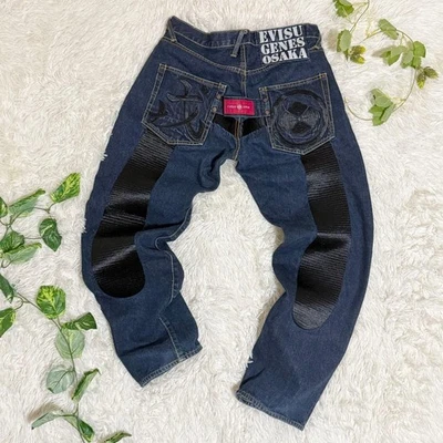 Evisu джинсовой ткани джинсы черный чайка герб Ebisu мужчин б/у - Изображение 1 из 4