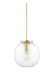 New Aged Brass Hudson Valley 2713-AGB Bay Ridge One Light Pendant - Picture 1 of 1