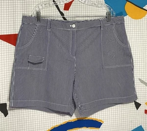 Pantalones Cortos Vintage Van Heusen Rayas 18 Hickory Railroad Mamá Lona Playa - Imagen 1 de 12