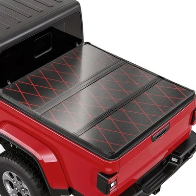 Truck Bed Tonneau Cover 5 FT Hard Tri-Fold Fit For 2020 to 2025 Jeep Gladiator - Image 1 of 4