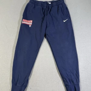NIKE Pants Mens L Blue Club Fleece Jogger Sweatpants Tapered Patriots Graphic - Picture 1 of 6