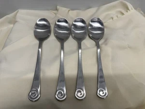 4 Robert Welch Ammonite Tablespoons Satin 18/10 Stainless Spoon - Picture 1 of 5