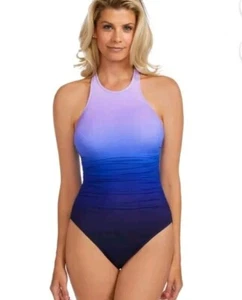 Traje de baño Magic Suit para mujer Danika adelgazante cuello alto lados fruncidos talla 8 - Imagen 1 de 12